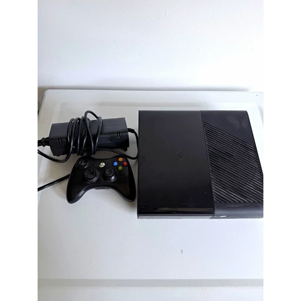 Microsoft Xbox 360 E 500GB Black Console Bundle w/ Controller, PSU, HDMI Wi-Fi
